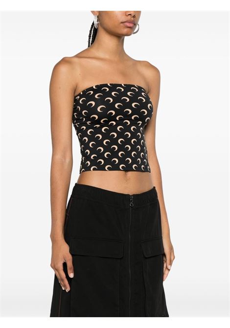 moon printed jersey bustier top black an beige MARINE SERRE | WTS011ACJER0001IT99